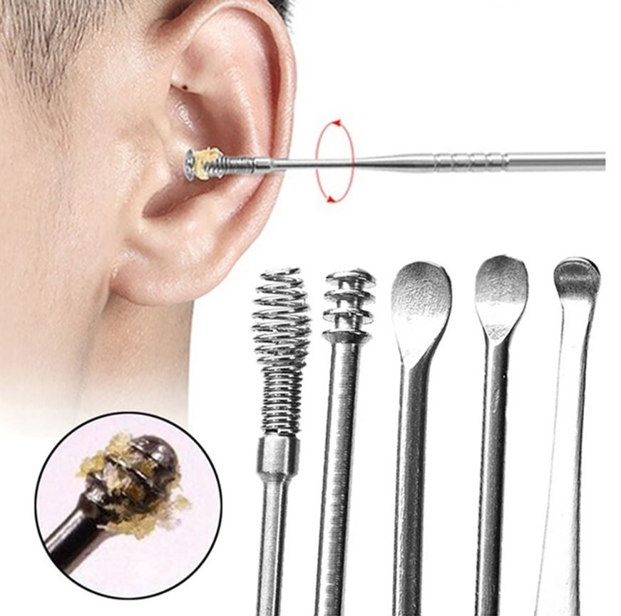 Limpiador de oídos de 16 uds, Kit de limpieza de cera para los oídos,  herramientas de cuidado de limpieza de oídos de silicona en espiral para la